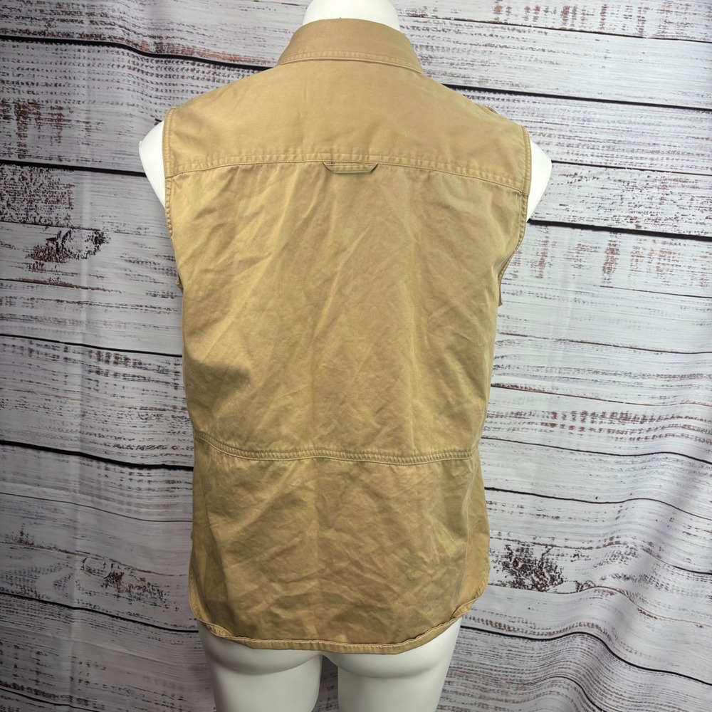 Lauren Ralph Lauren LRL VTG Sleeveless Top Tan Button Down Safari Vest Utility L - Picture 7 of 11